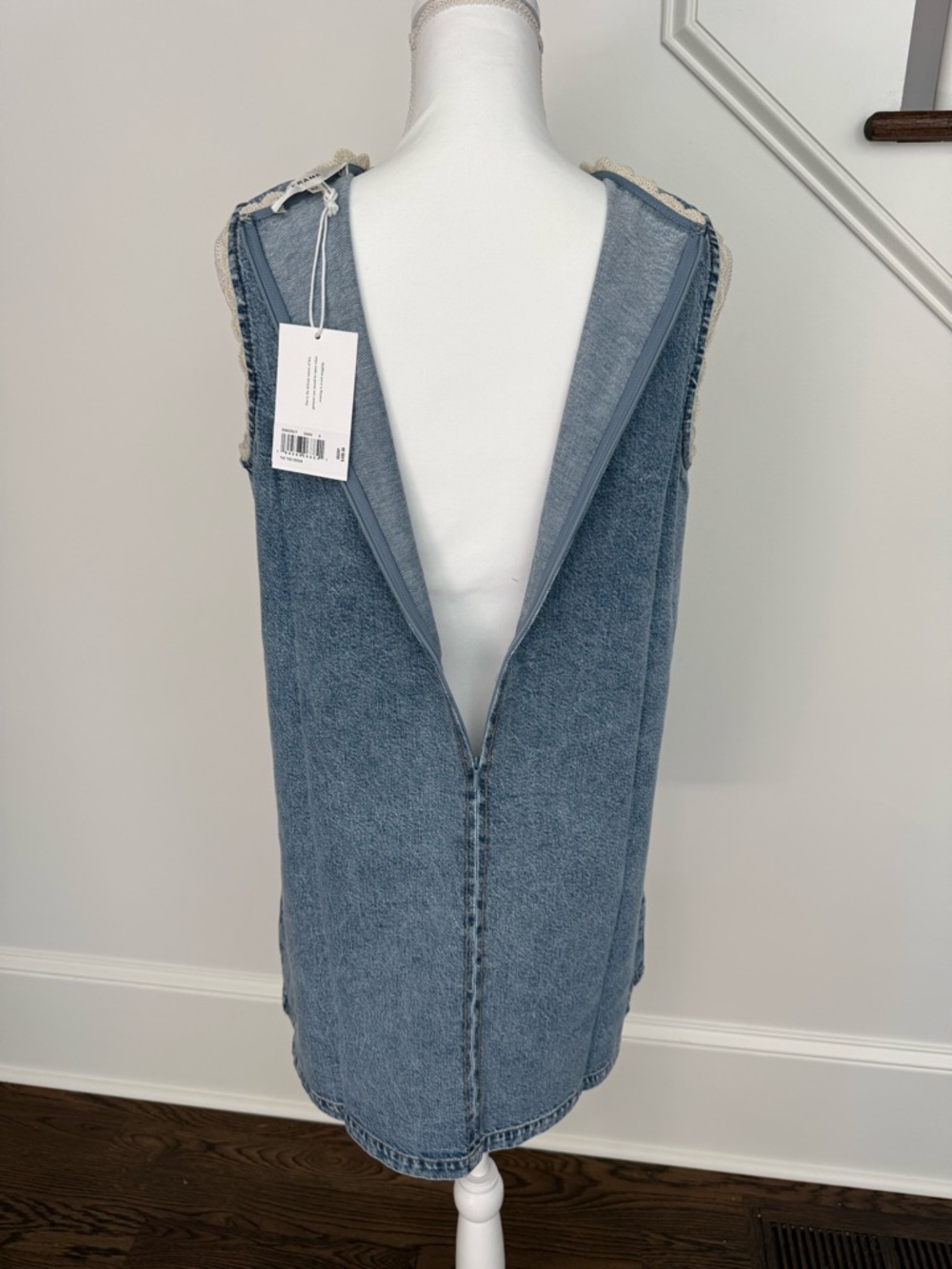 NWT FRAME The Crochet Tide Denim Western Dress - size small - Picture 9 of 16